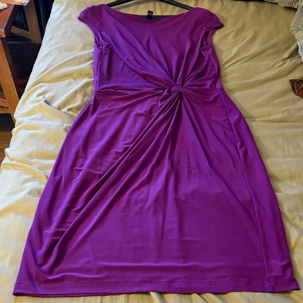 Purple Knot-Front Sheath Dress - Picture 3 of 6